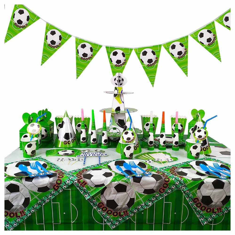 Brain Giggles - Football Tableware (136 Pieces) - Green