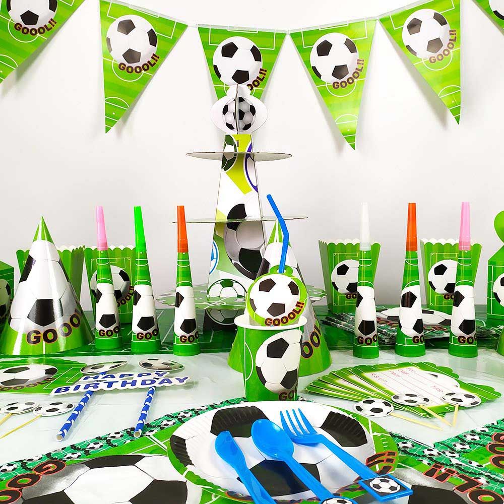 Brain Giggles - Football Tableware (136 Pieces) - Green