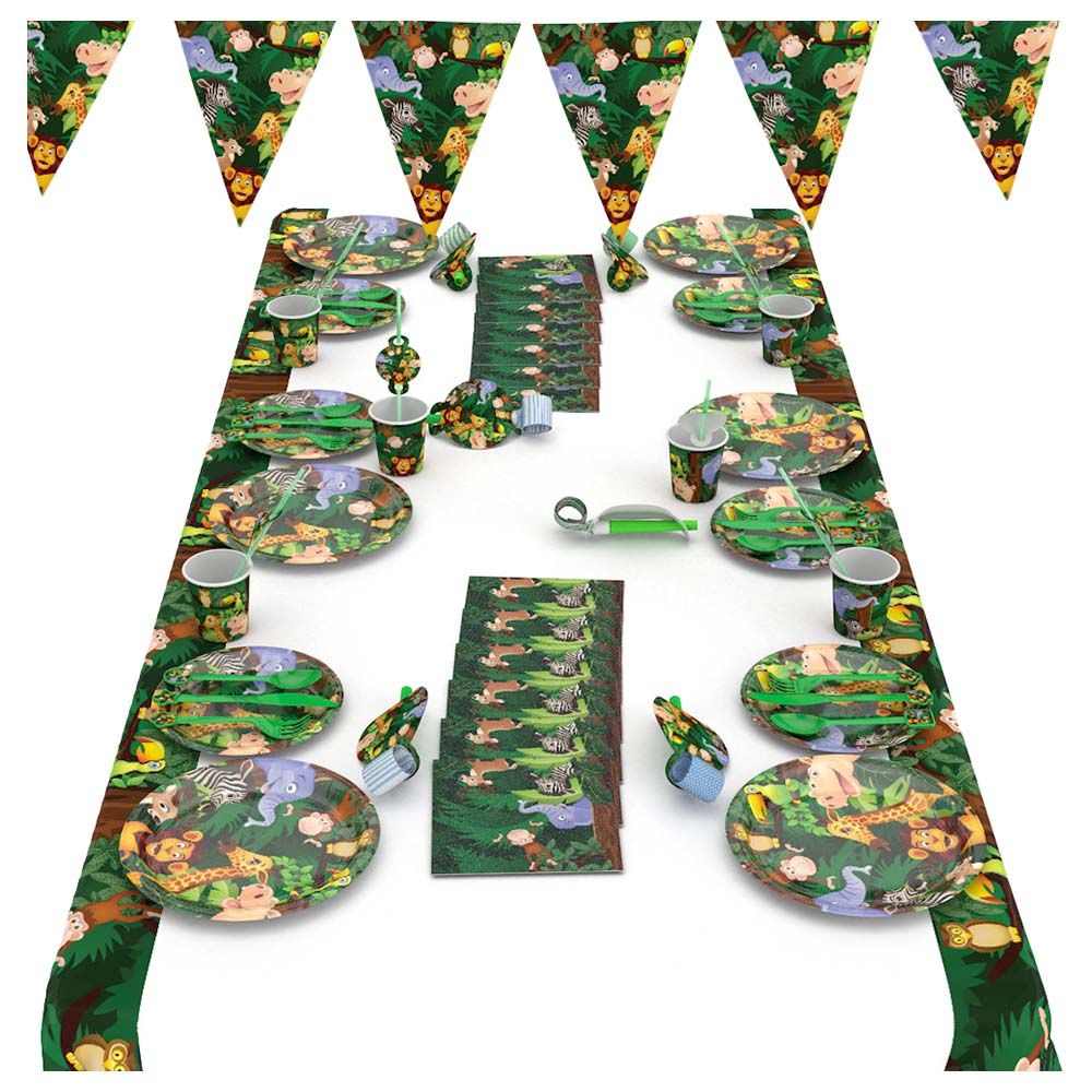 Brain Giggles - Jungle Theme Disposable Tableware 60pcs