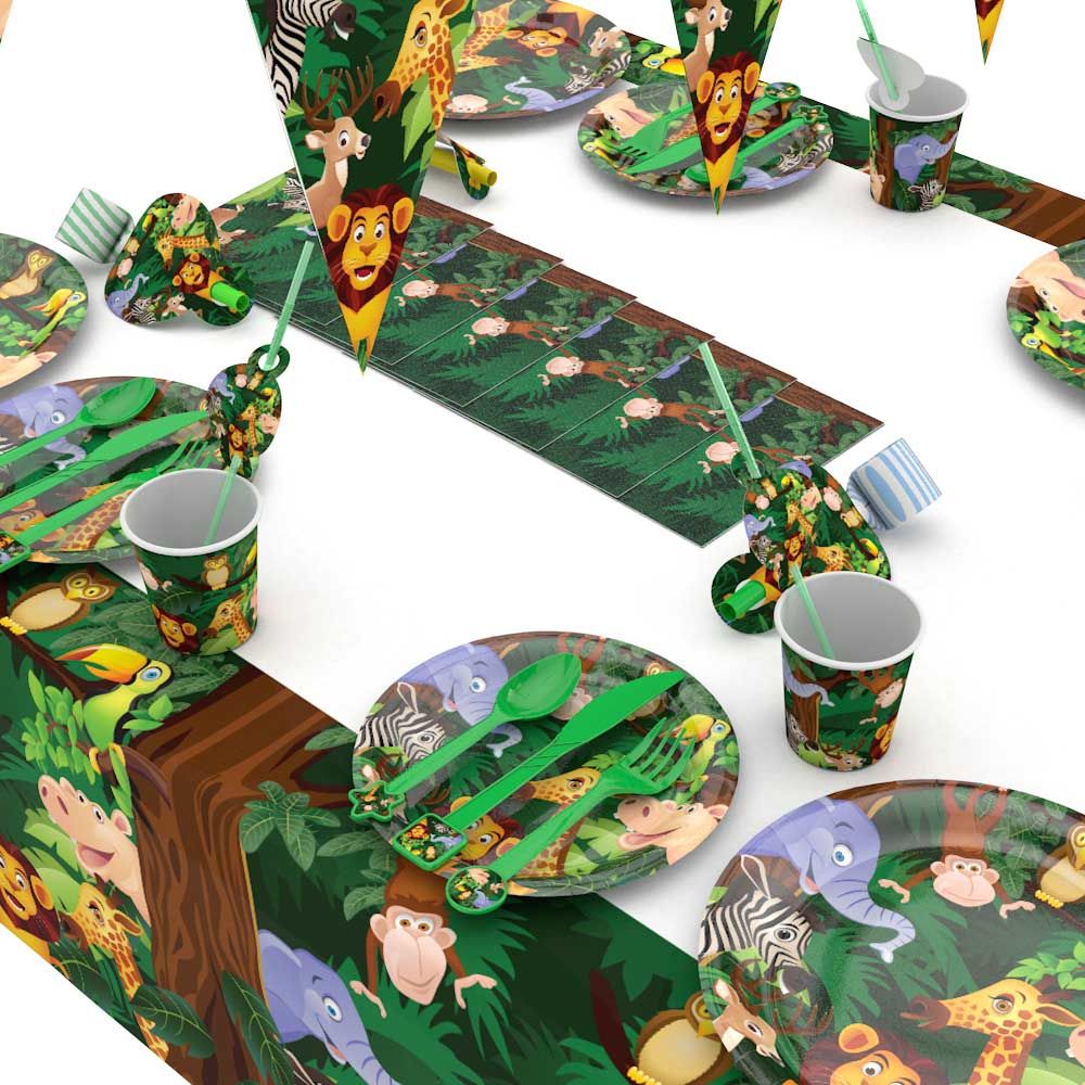 Brain Giggles - Jungle Theme Disposable Tableware 60pcs