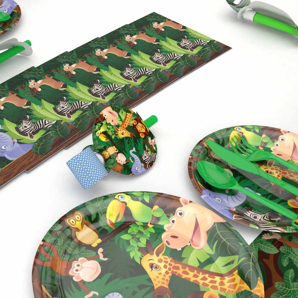 Brain Giggles - Jungle Theme Disposable Tableware 60pcs