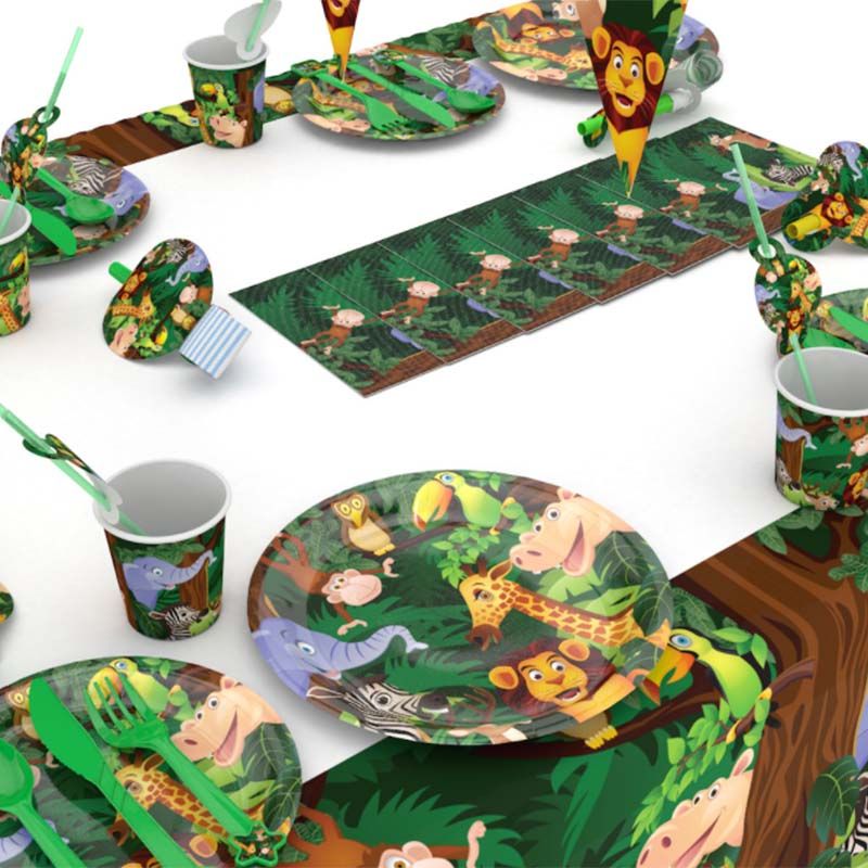 Brain Giggles - Jungle Theme Disposable Tableware 60pcs