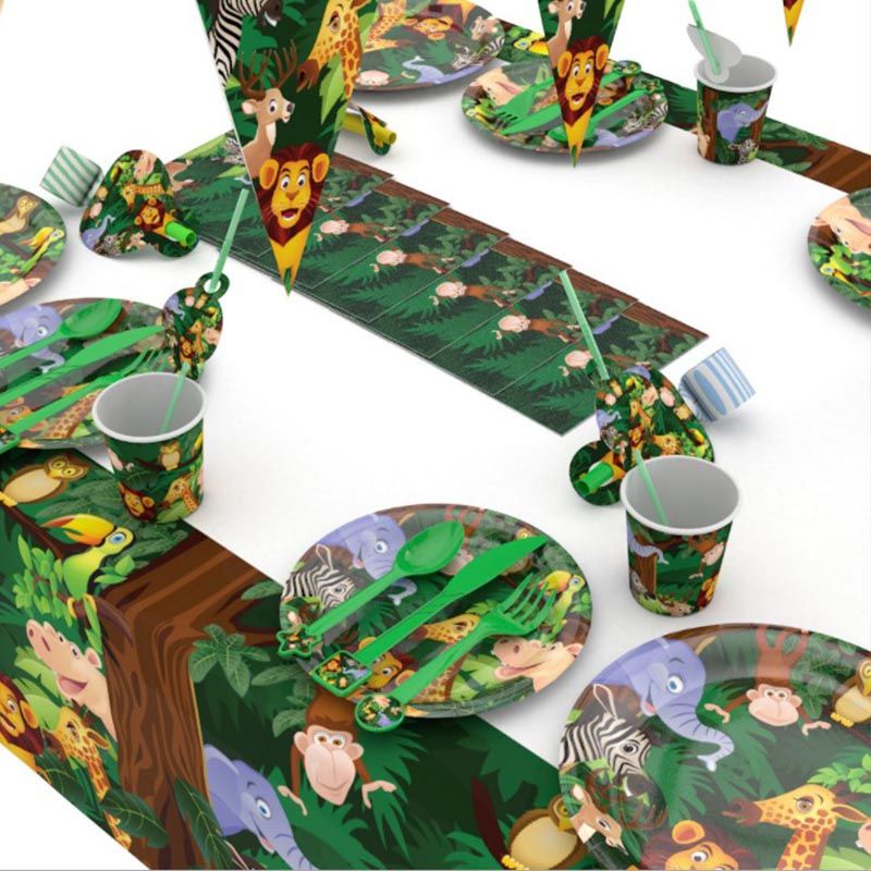 Brain Giggles - Jungle Theme Disposable Tableware 60pcs