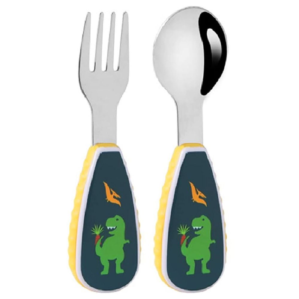 Brain Giggles - Cutlery Set With Case - Dinosaur