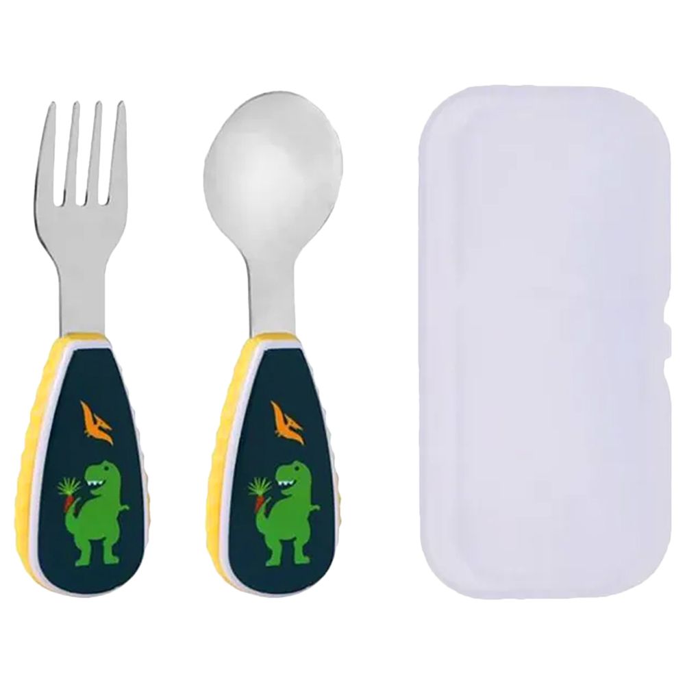 Brain Giggles - Cutlery Set With Case - Dinosaur