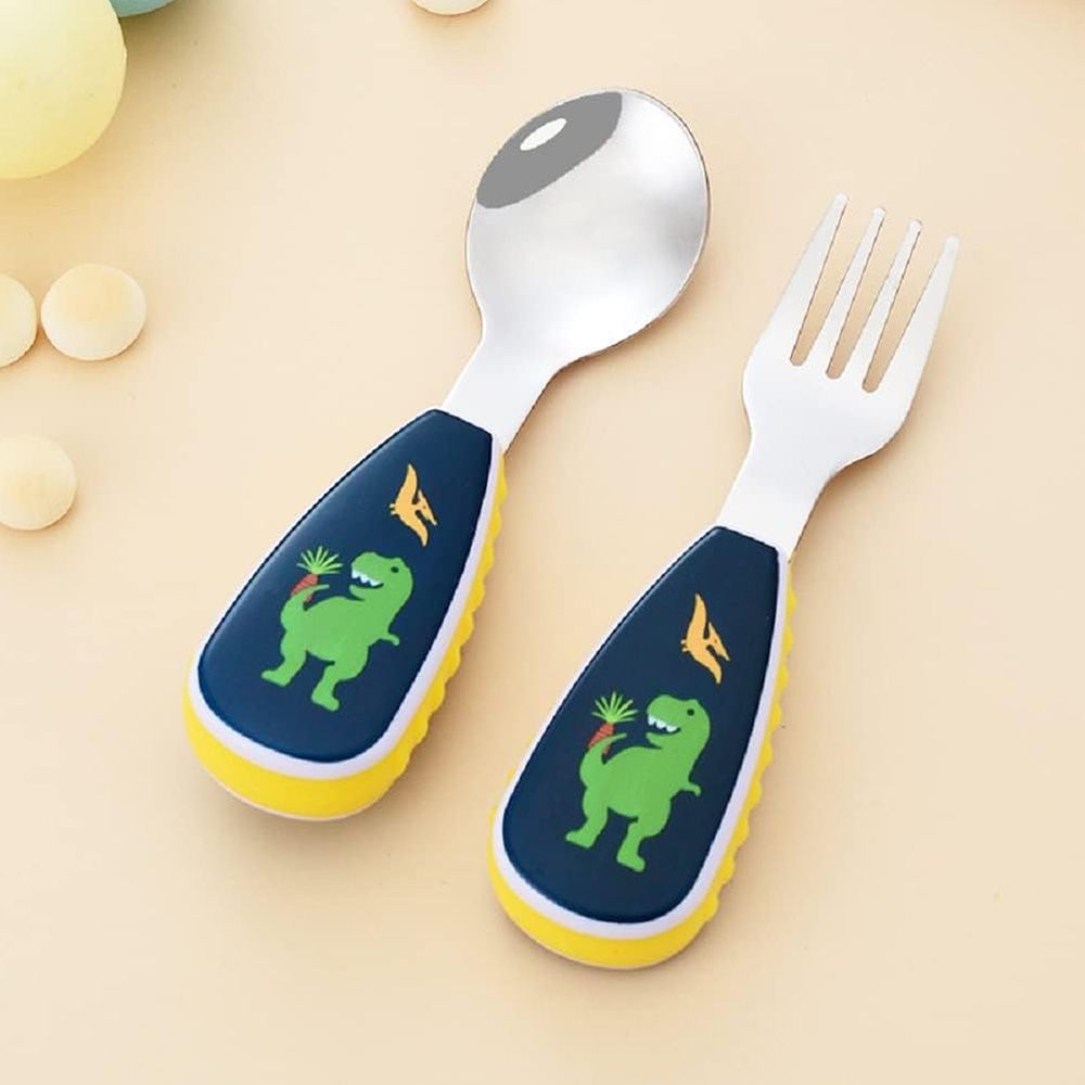 Brain Giggles - Cutlery Set With Case - Dinosaur