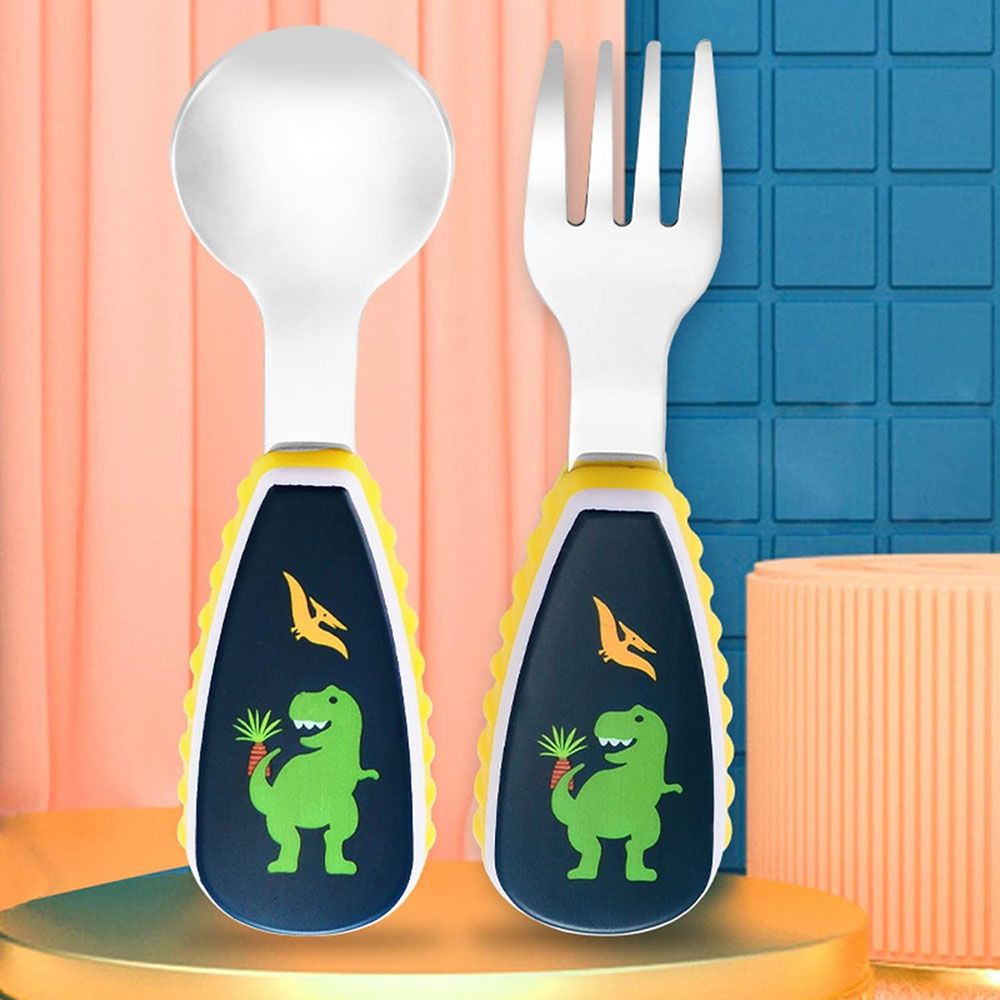 Brain Giggles - Cutlery Set With Case - Dinosaur