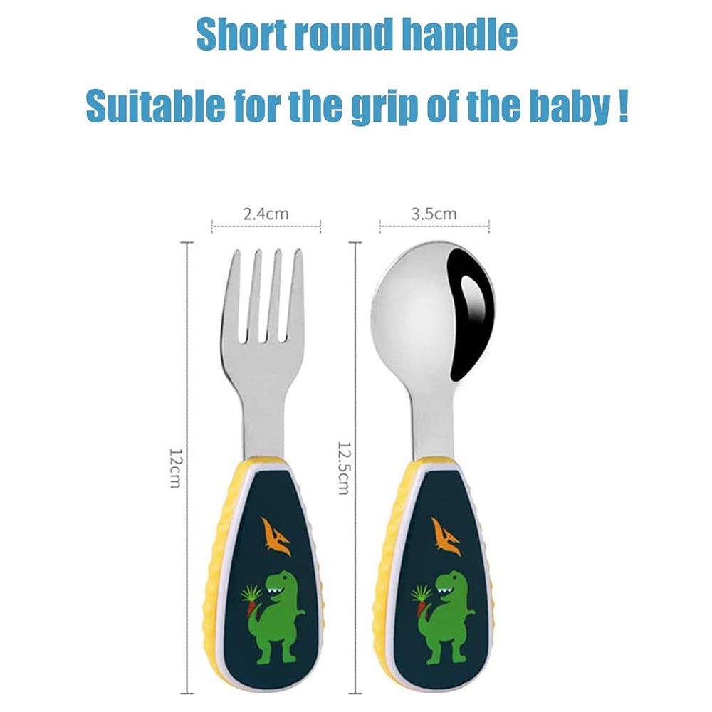 Brain Giggles - Cutlery Set With Case - Dinosaur