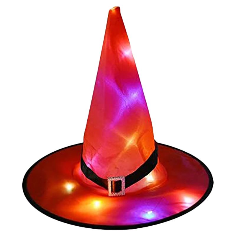 Brain Giggles - Halloween Witch Hat with LED Light - Red