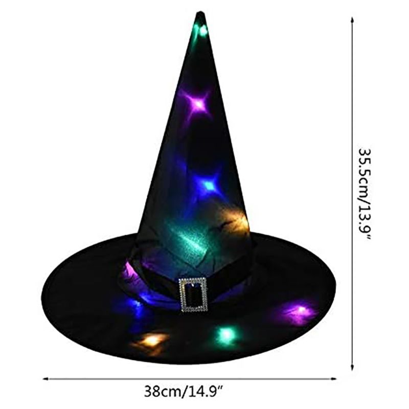 Brain Giggles - Halloween Witch Hat with LED Light - Red