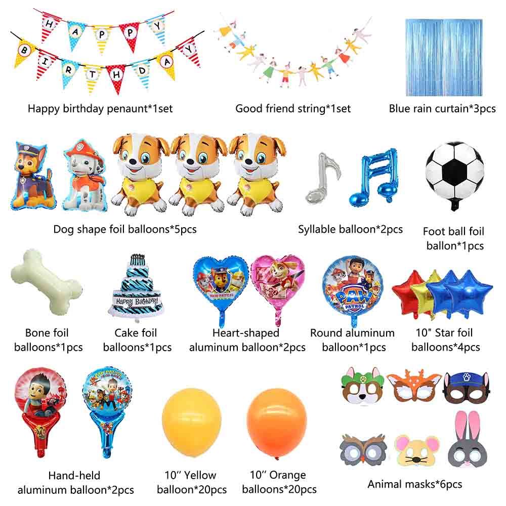 Brain Giggles - Paw Patrol Birthday Party Decoration Set - 70pcs