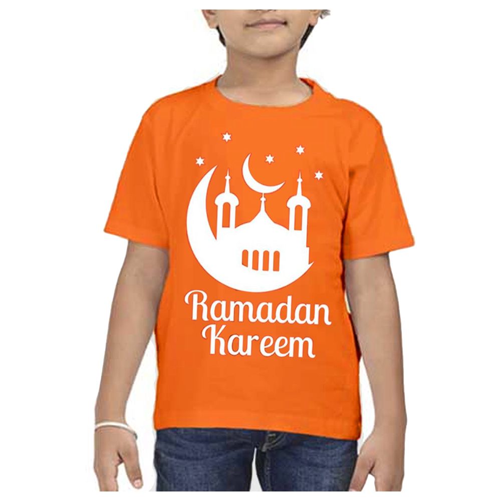 Brain Giggles - Ramadan Kareem Round T-Shirt - Orange