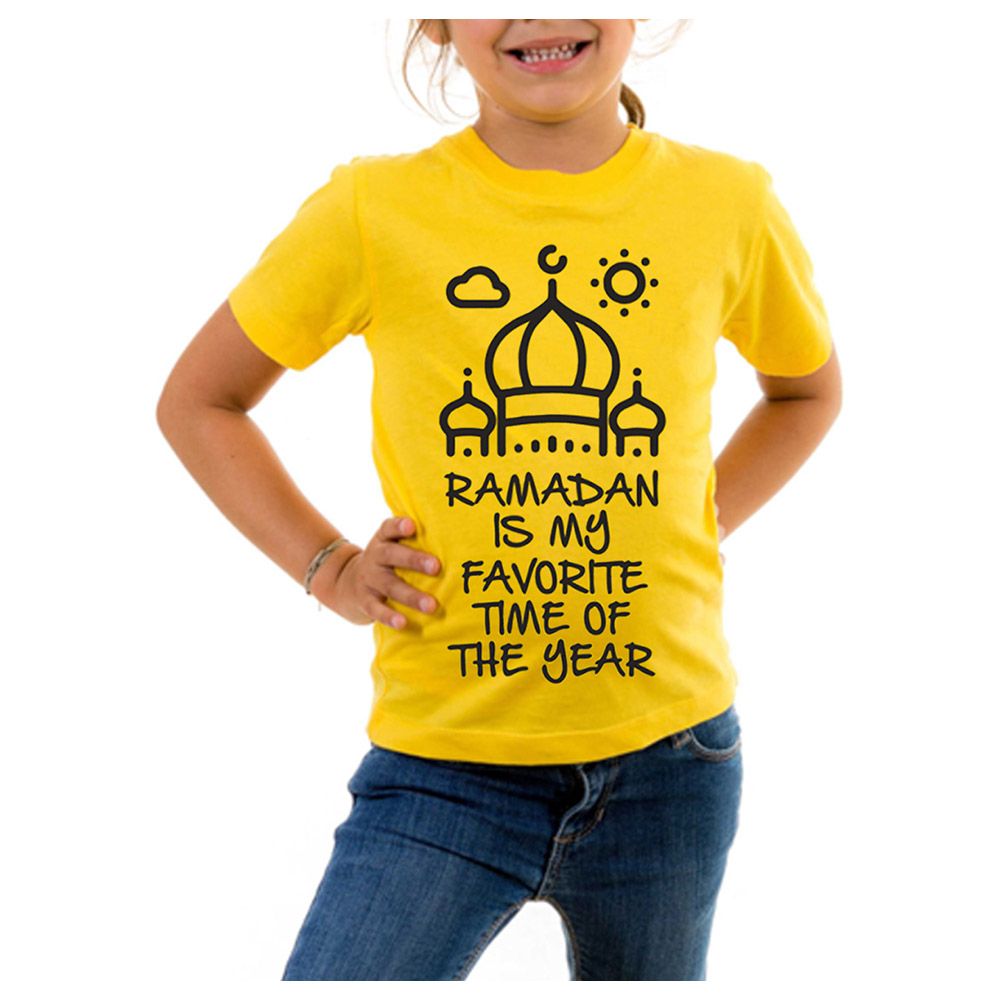 Brain Giggles - Ramadan Kareem Round T-Shirt - Yellow