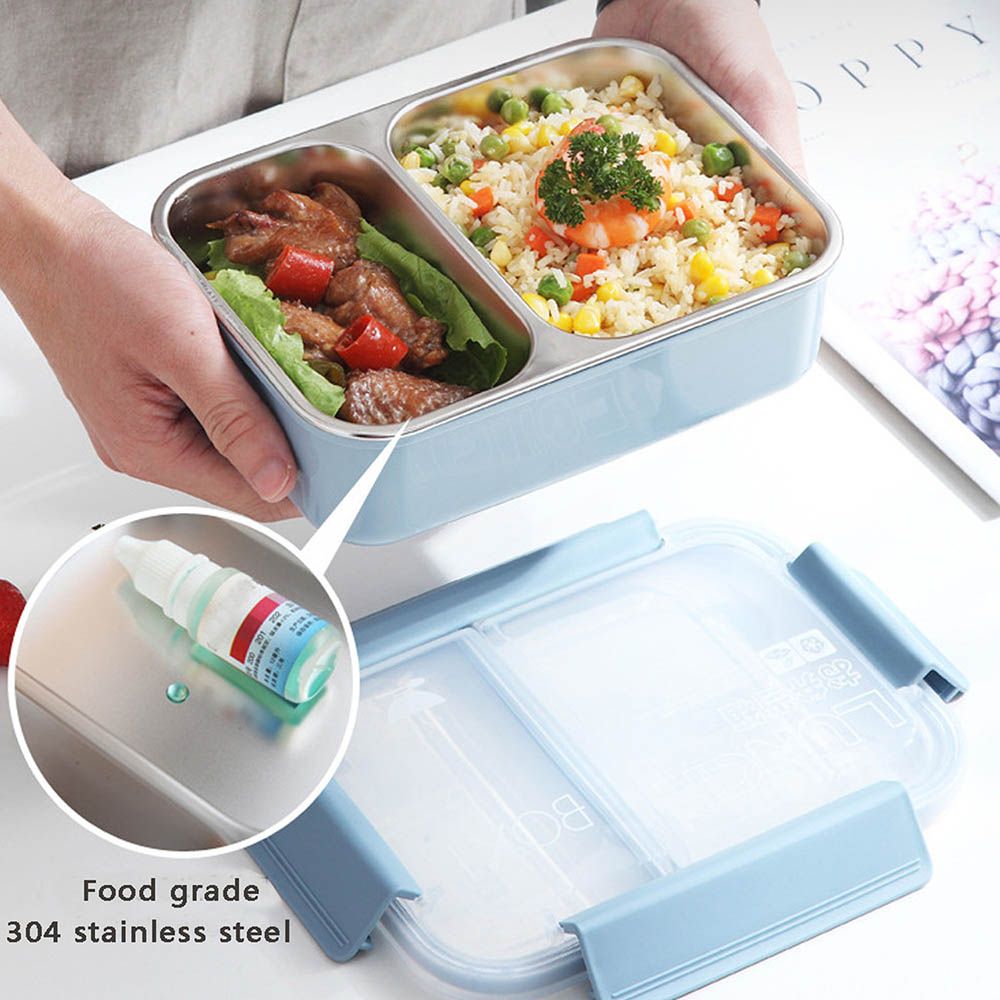 Brain Giggles - 2 Compartments Bento Lunch Box - Blue