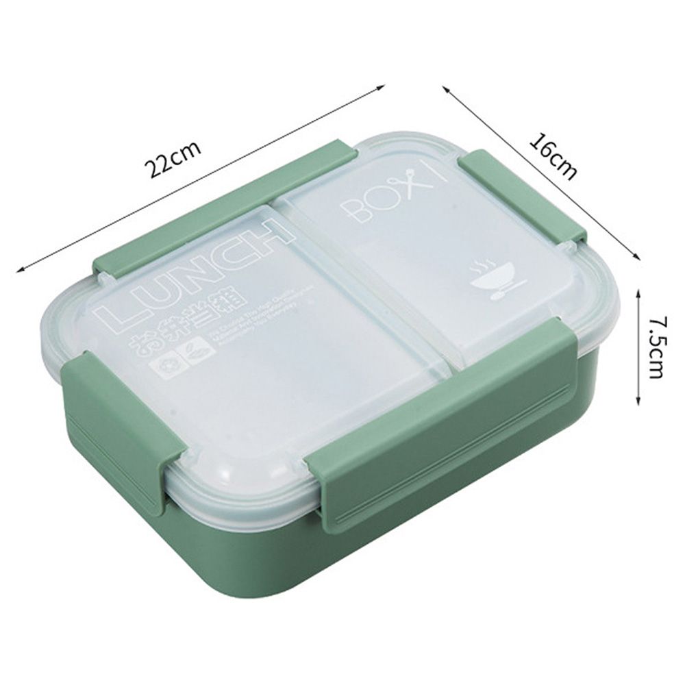 Brain Giggles - 2 Compartments Bento Lunch Box - Green