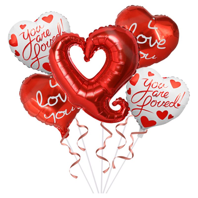 Brain Giggles - Heart Foil Balloons - Set Of 5