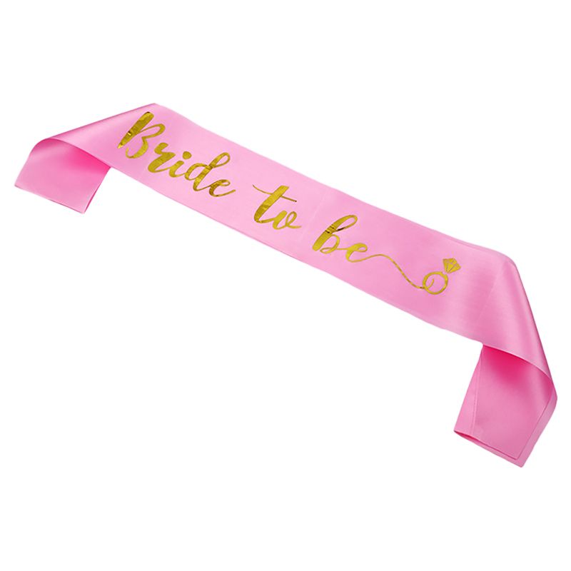 Brain Giggles - Bride To Be Sash For Bachelorette - Pink/Gold