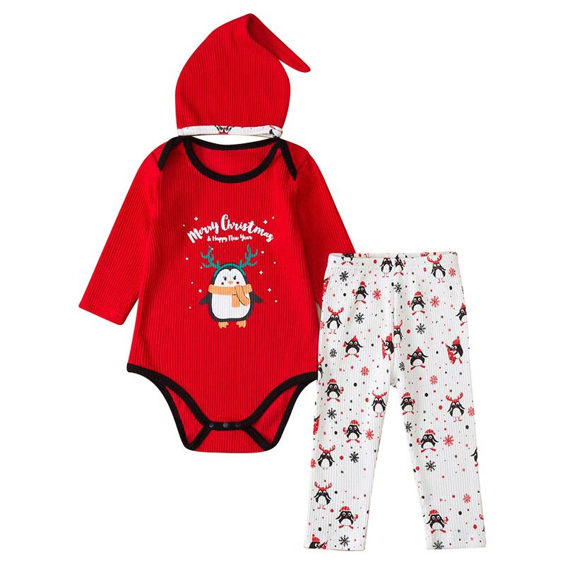 Jade - Infant Christmas Penguin Romper, Pants & Hat