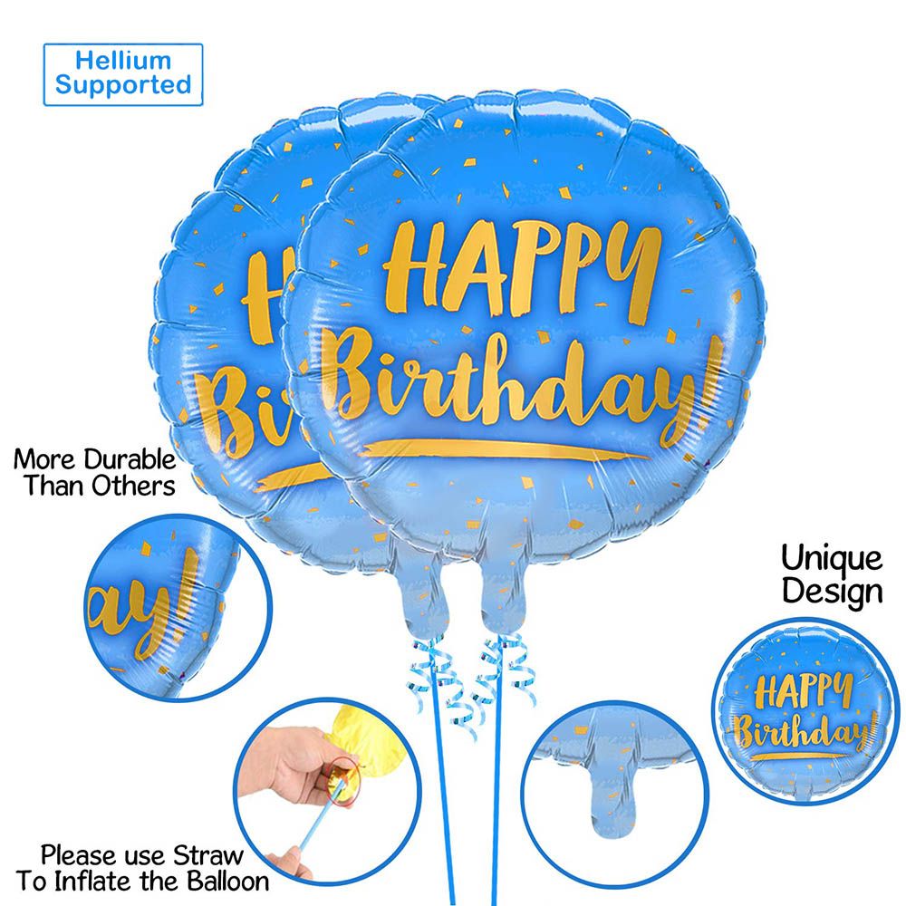 Brain Giggles - 7 pcs Happy Birthday Printed Balloons Combo