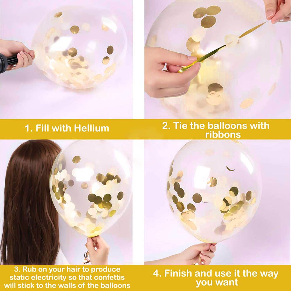 Brain Giggles - Set of 7 pcs Gold foil Printed Balloons Combo