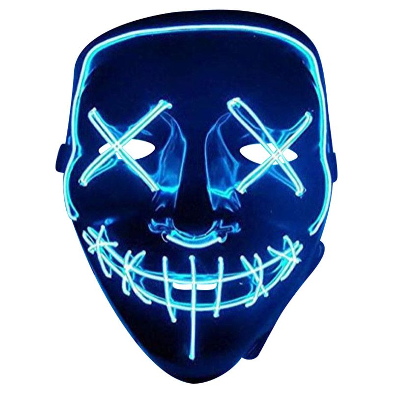 Brain Giggles Halloween Light Up Led Face Mask - Blue