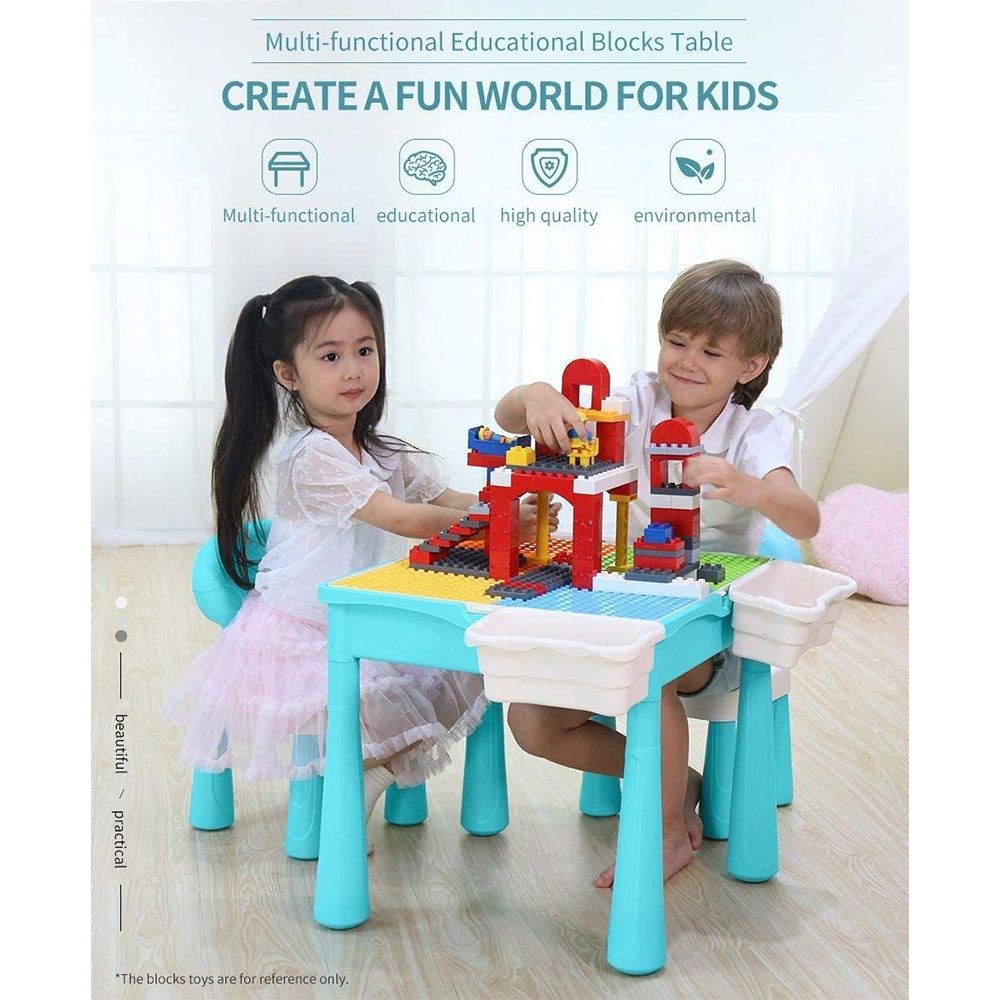 Brain Giggles Kids Educational Block Table And Chair Set