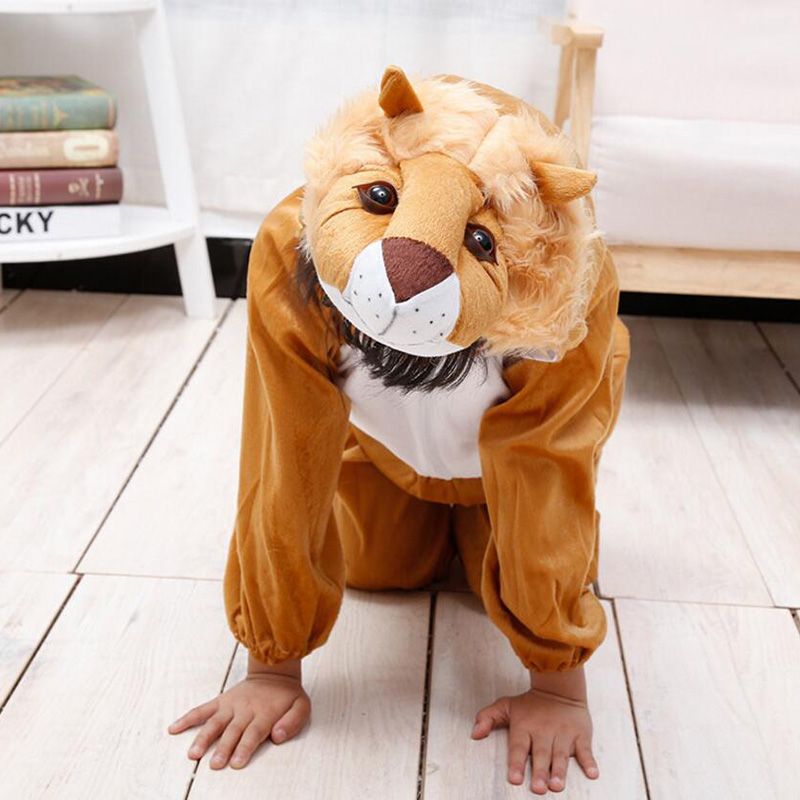 Brain Giggles - Lion Animal Costume For Kids - Brown