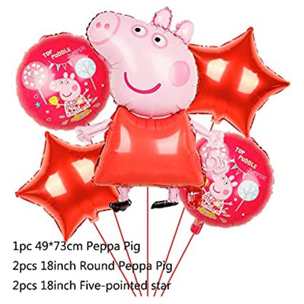 Brain Giggles 5-in-1 Peppa Pig Theme Foil Balloon Set