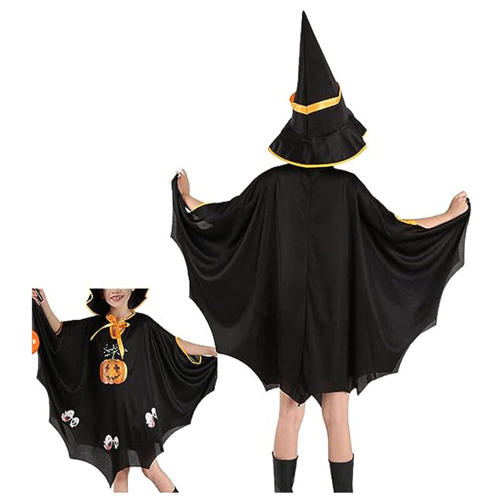 Brain Giggles - Halloween Cape w/ Witch Hat - Black