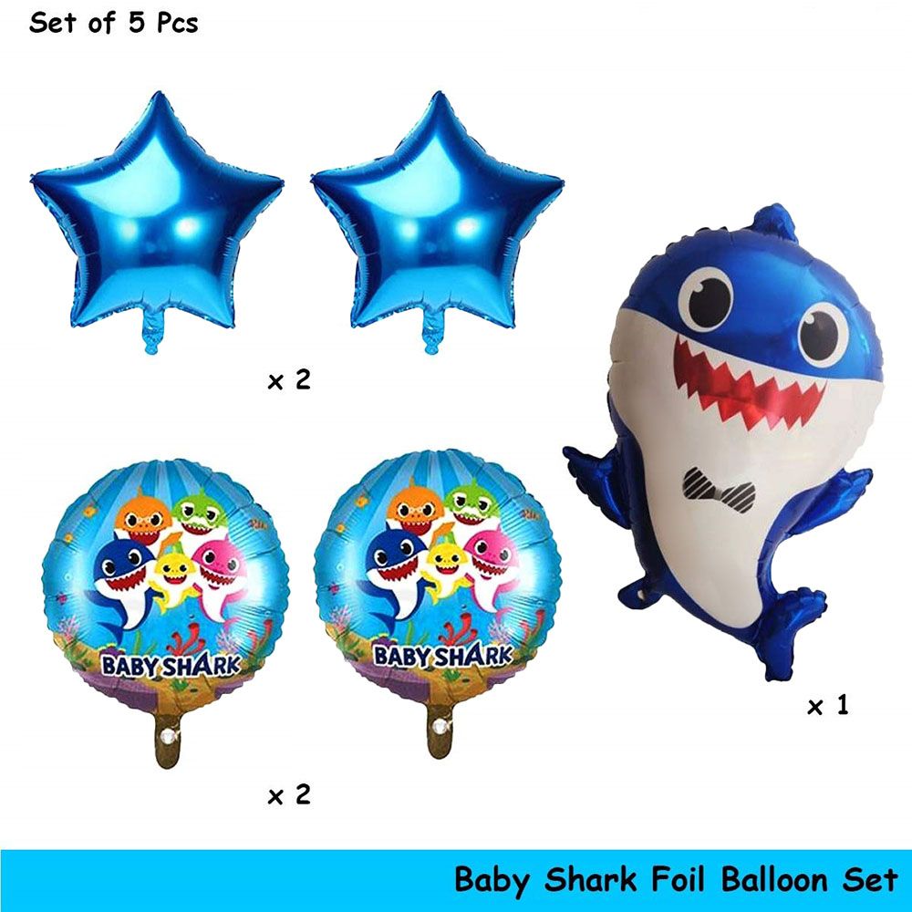 Brain Giggles - 5-in-1 Baby Shark Theme Foil Balloon Set