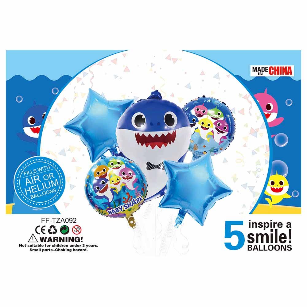 Brain Giggles - 5-in-1 Baby Shark Theme Foil Balloon Set