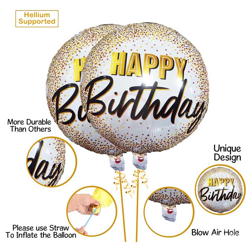 Brain Giggles - 5-in-1 Happy Birthday Foil Balloon Set - Pink