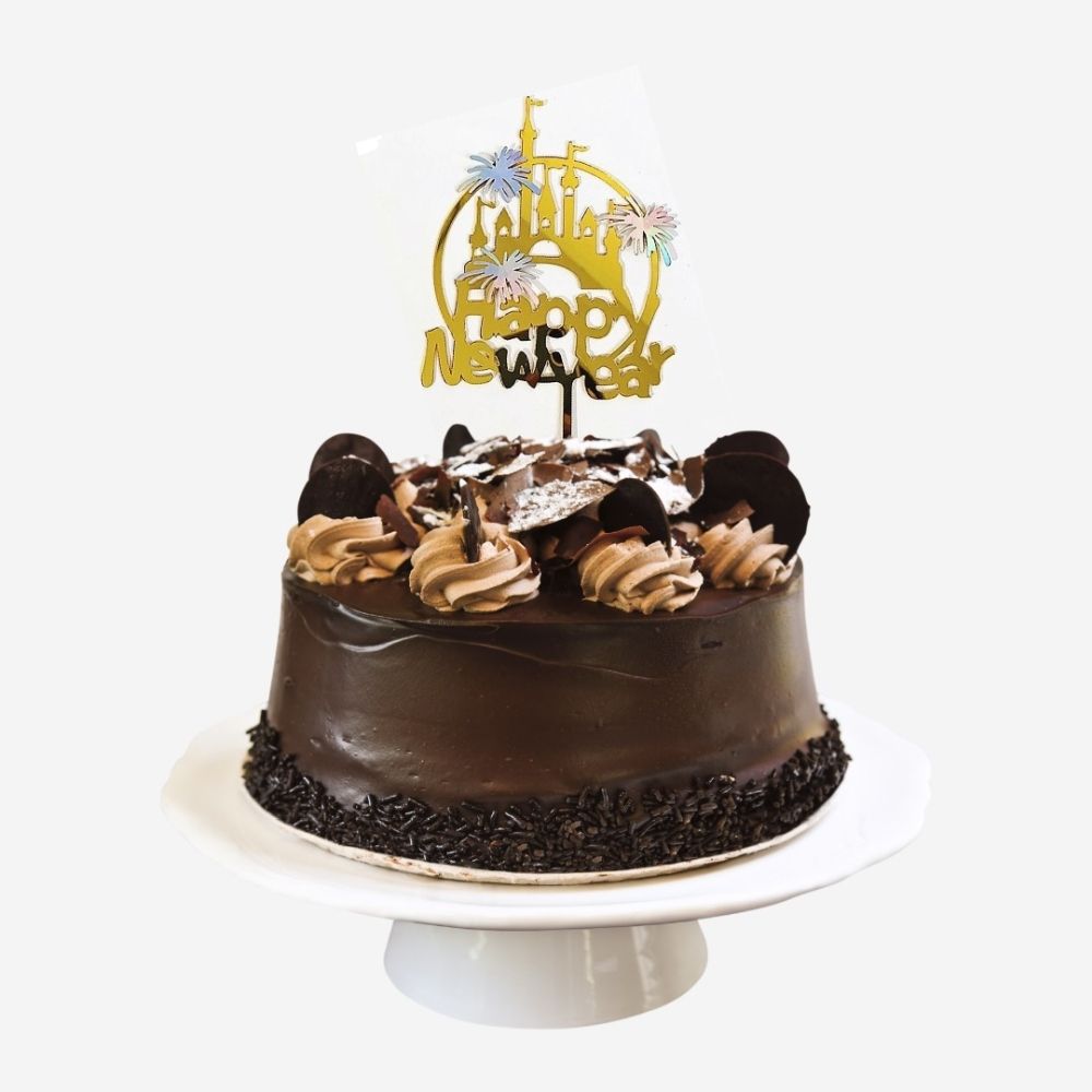 Brain Giggles - Happy New Year Cake Topper - Gold