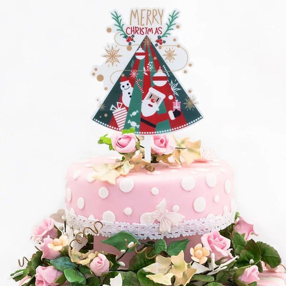 Brain Giggles - Merry Christmas Cake Topper - Green