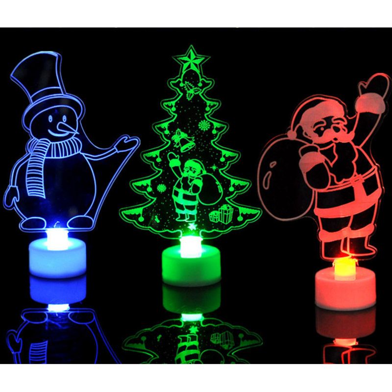 Party Propz - 3D Acrylic Table Lamp LED Christmas Decoration - Pack of 3