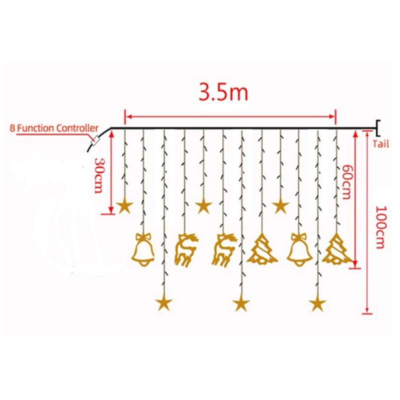 Party Propz - Christmas LED String Curtain Lights for Christmas Decoration