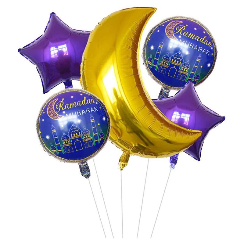 Brain Giggles - Eid Mubarak Foil Balloons - Set of 5