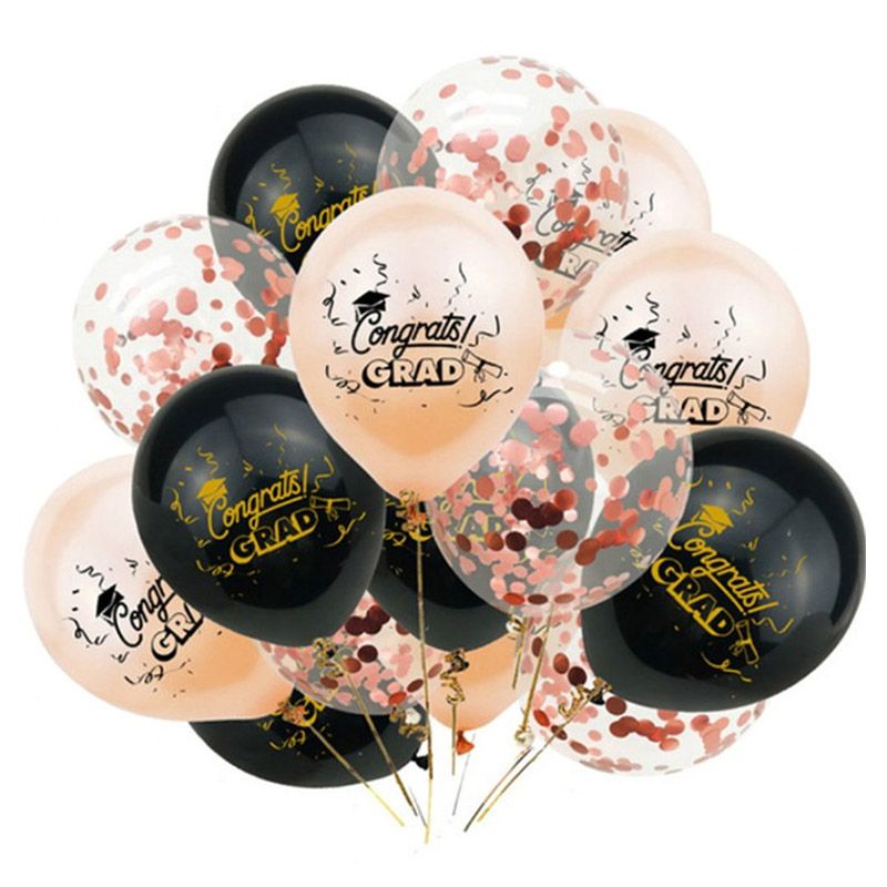 Brain Giggles - Graduation Balloon Decoration - 15pcs - Rose Gold