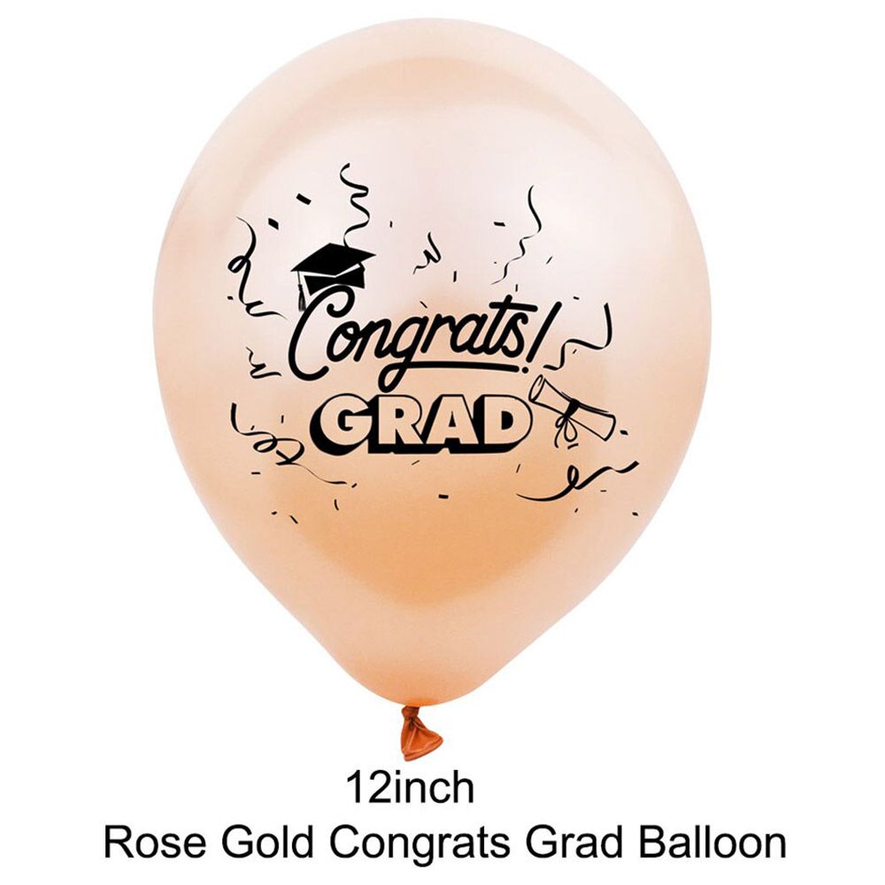 Brain Giggles - Graduation Balloon Decoration - 15pcs - Rose Gold