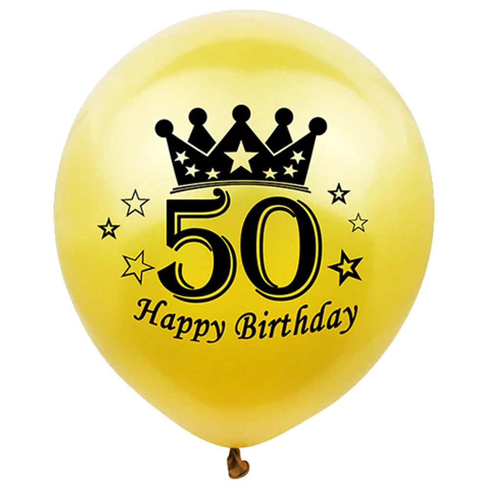 Brain Giggles - Happy Birthday Latex 50th Birthday Balloons - 15pcs