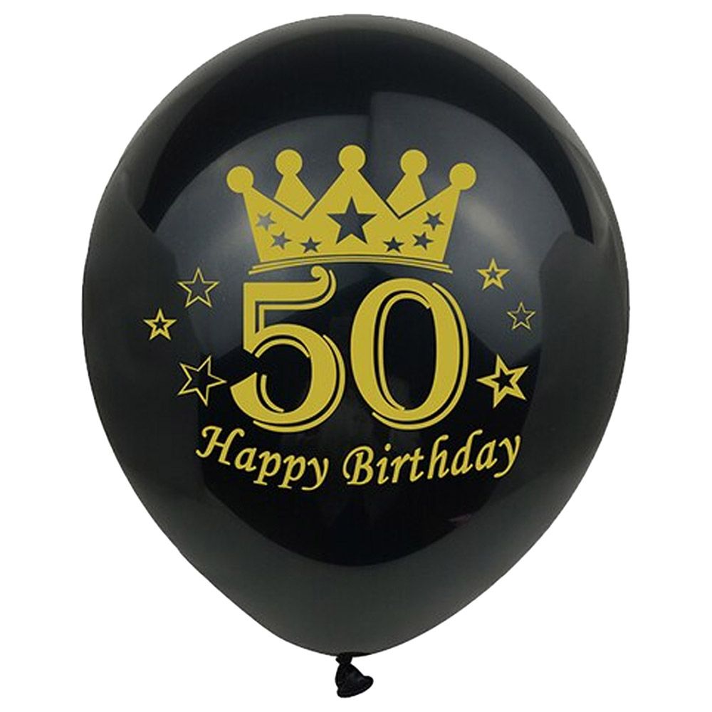 Brain Giggles - Happy Birthday Latex 50th Birthday Balloons - 15pcs