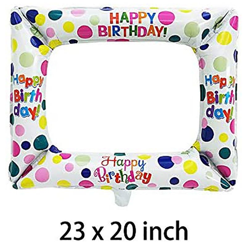 Brain Giggles - Happy Birthday Photo Frame Foil Balloon - White