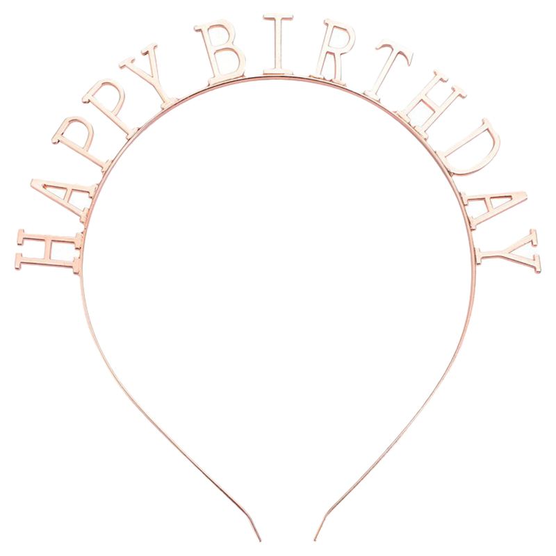 Brain Giggles - Happy Birthday Letter Design Headband - Rose Gold