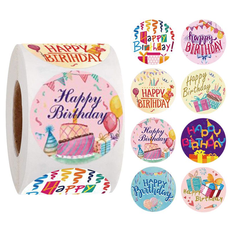 Brain Giggles - Happy Birthday Sticker Roll 1-inch - 8pcs