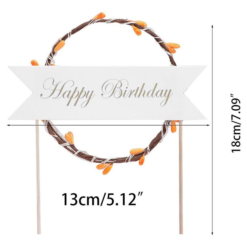 برين جيغلز- زينة كيك علوية Happy Birthday ضوء LED