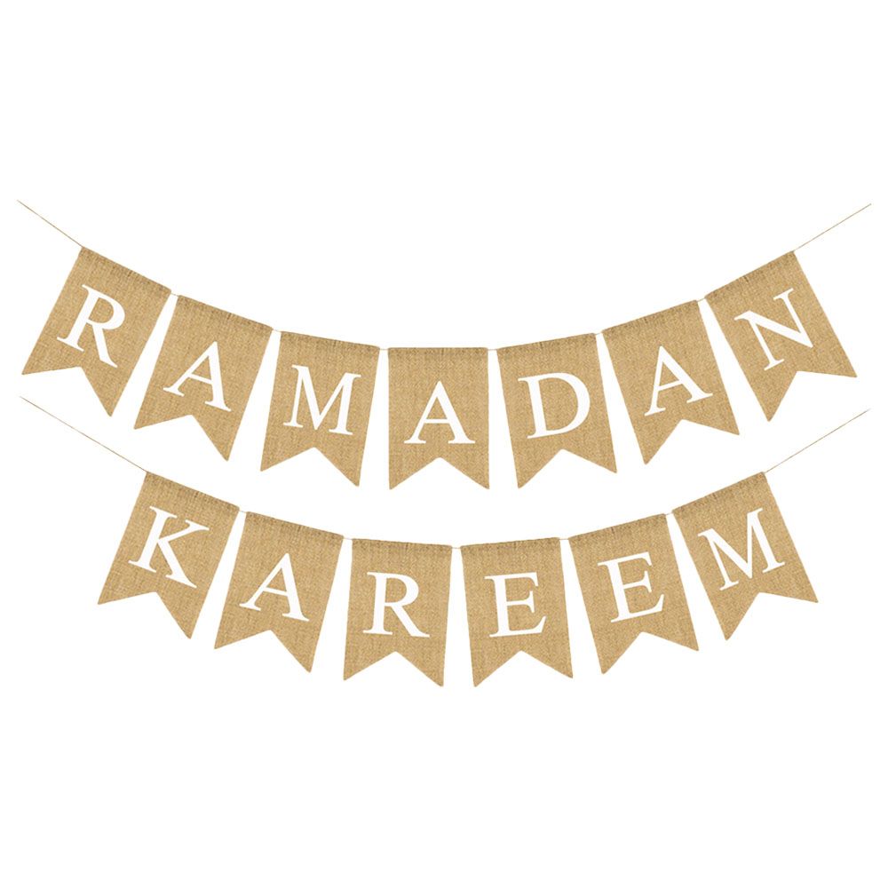 Brain Giggles - Jute Burlap Ramadan Kareem Banner