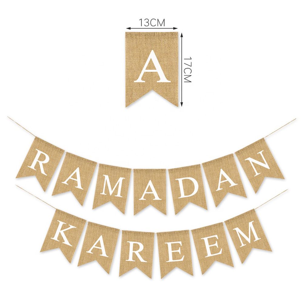 Brain Giggles - Jute Burlap Ramadan Kareem Banner