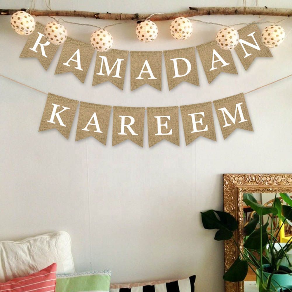 Brain Giggles - Jute Burlap Ramadan Kareem Banner