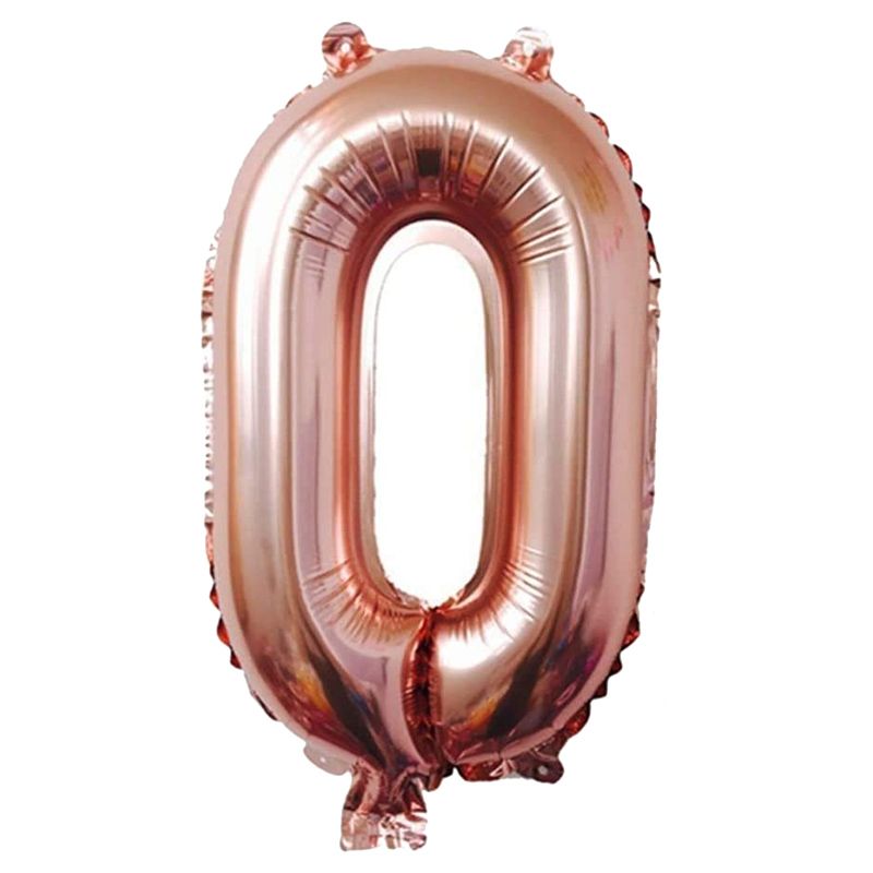 Brain Giggles - 0 Number Foil Balloon - 40-inch - Rose Gold