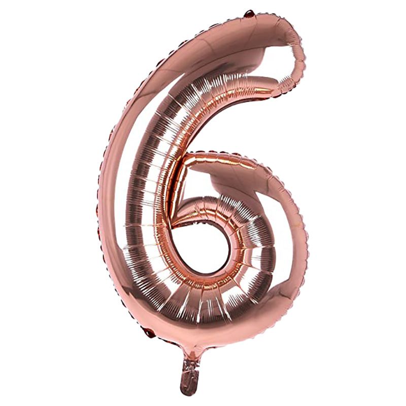 Brain Giggles - 6 Number Foil Balloon - 40-inch - Rose Gold